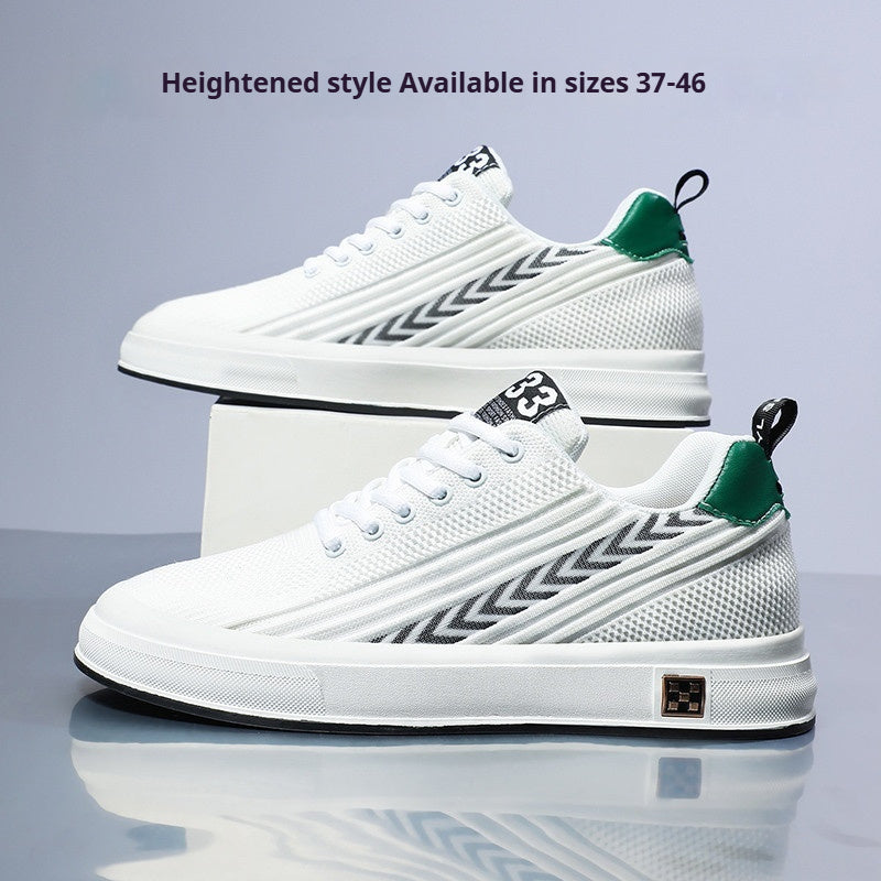 Flying Woven Skate Shoes Mesh Wear-resistant Sports Leisure Invisible Height Increasing Insole Men - Bellarte Enchanté Flying Woven Skate Shoes Mesh Wear-resistant Sports Leisure Invisible Height Increasing Insole Men